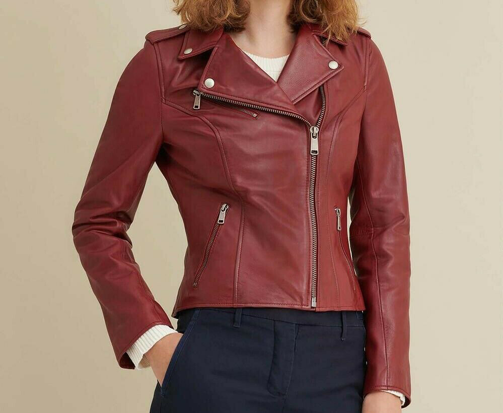 羊革・クラシックなダブルライダージャケットバーガンディ Classic Double Rider Jacket