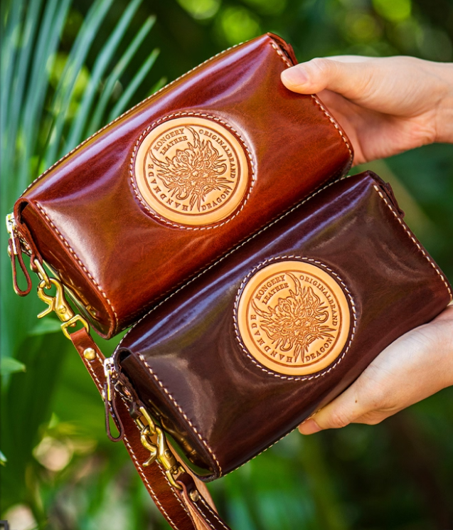 ハンドメイドレザークラッチバッグ、小銭入れ財布 収納袋 長財布