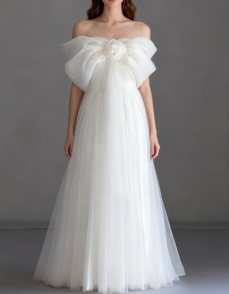 エレガント   ホワイトワンピース シンプル おしゃれ  演奏会  ウエディングドレス  デート  パーティー  合コン