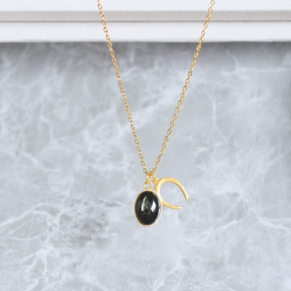 2026午年【数量限定・残4】希少石　グリーンマイカ　カボション　馬蹄チャーム　サージカルステンレスネックレス40cm 5枚目の画像