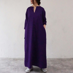 リバティ長袖ワンピース＜30チャイルドフッド・コラージュ ブルー