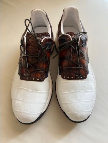 お洒落クロコダイル革スニーカー25.5cmメンズ シューズ