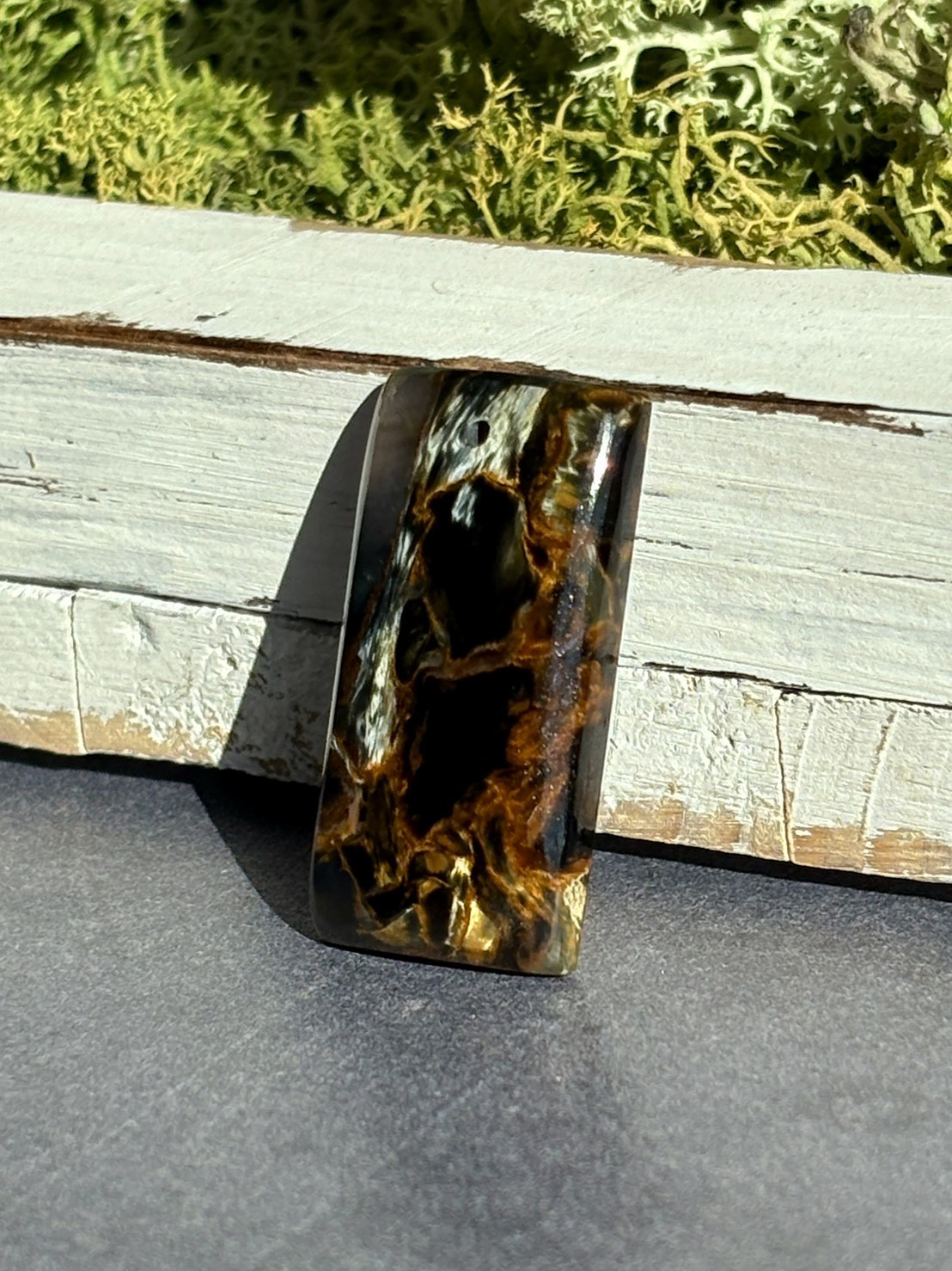 ピーターサイト｜角閃石｜タイガーアイ 穴あきルース テンペスト 天然石 天然色