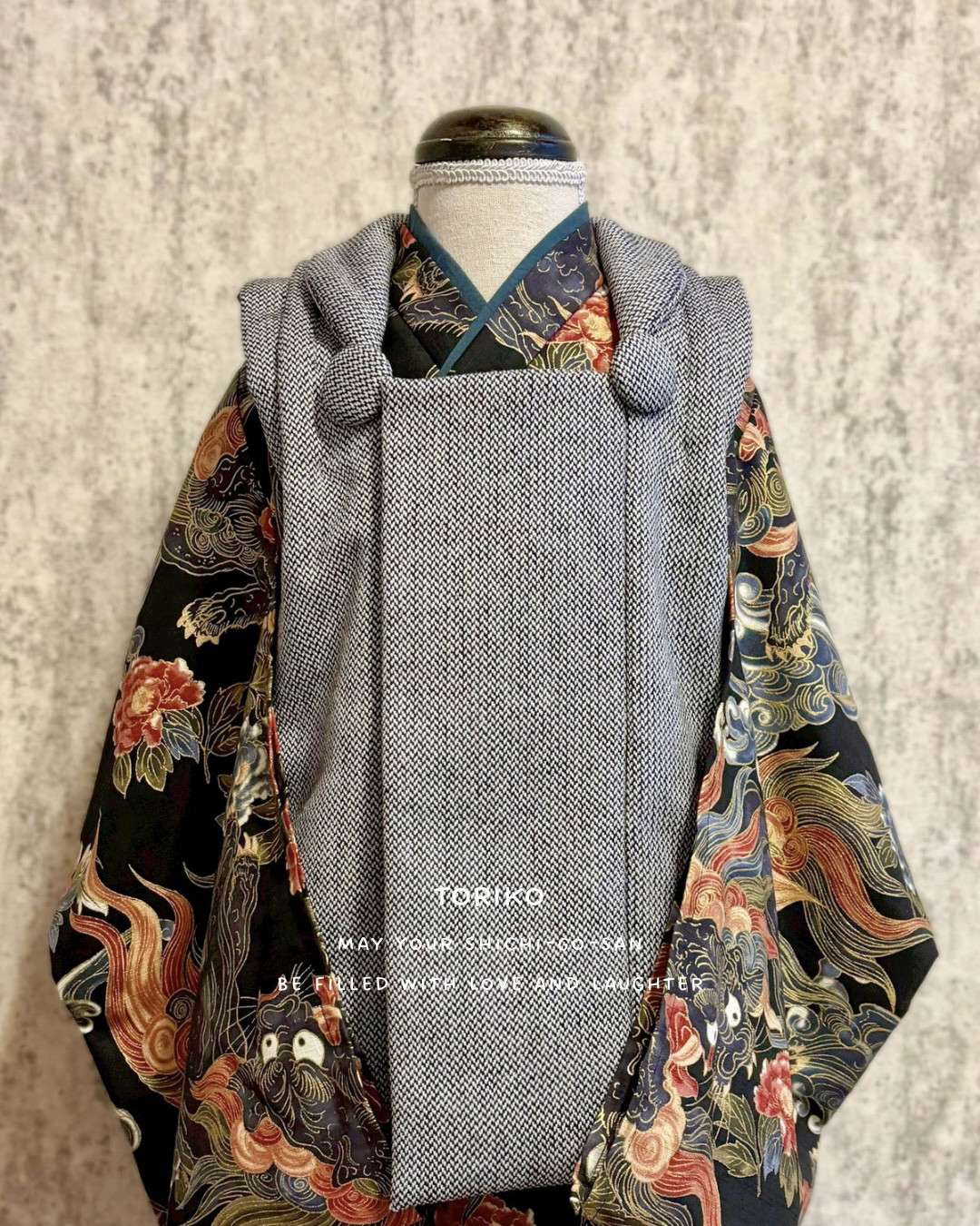 ［ 1点限り即納 ］3歳 七五三 被布 着物 セット 753 正月 ベビー袴 お食い初め 百日祝い 和柄 花柄 千歳飴