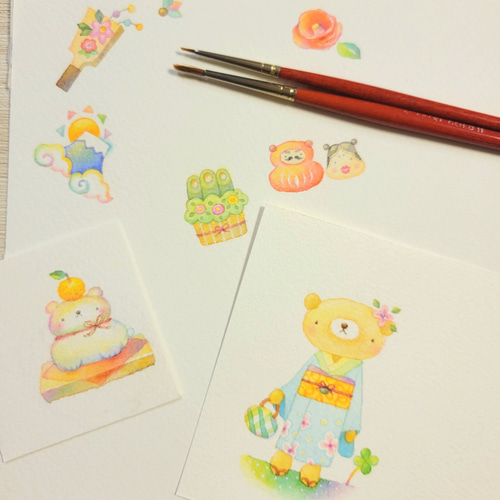 2026年 年賀状(鏡餅)【ポストカード】 イラスト ぷちぽんむ(近藤由美