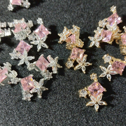 真鍮 蝶のチェーン付きパーツ ロンデル シルバー色 金具・チェーン