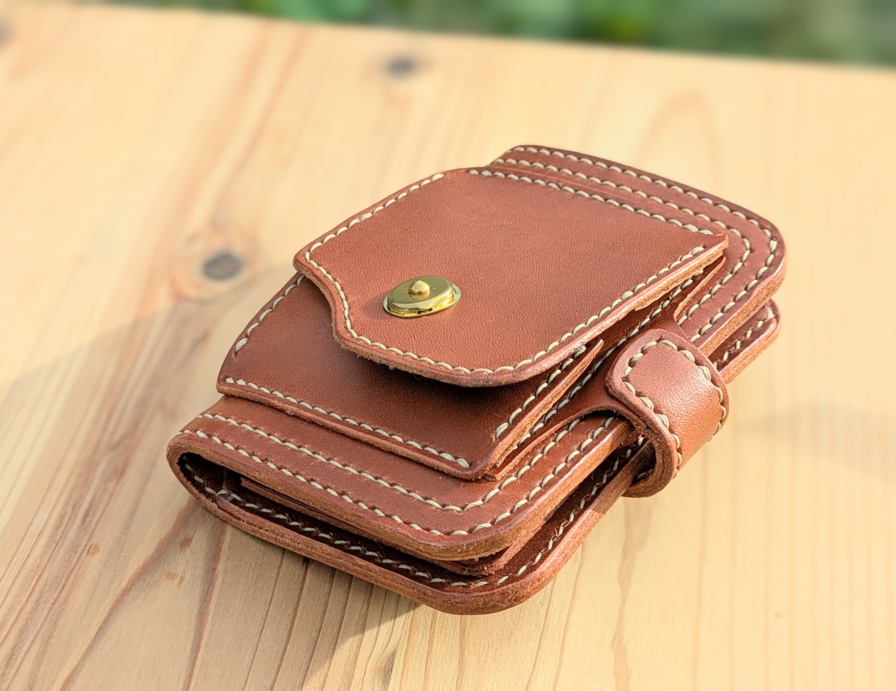 レザー ２つ折りウォレット(ブラウン)