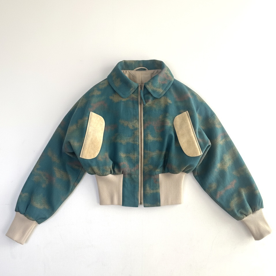 【御諏訪太鼓 × Creema アップサイクルプロジェクト】ウール着物のボンバージャケット