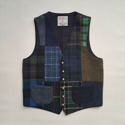 ハリスツイード タータンチェック 赤系 ベスト（メンズ） MBK1 通販