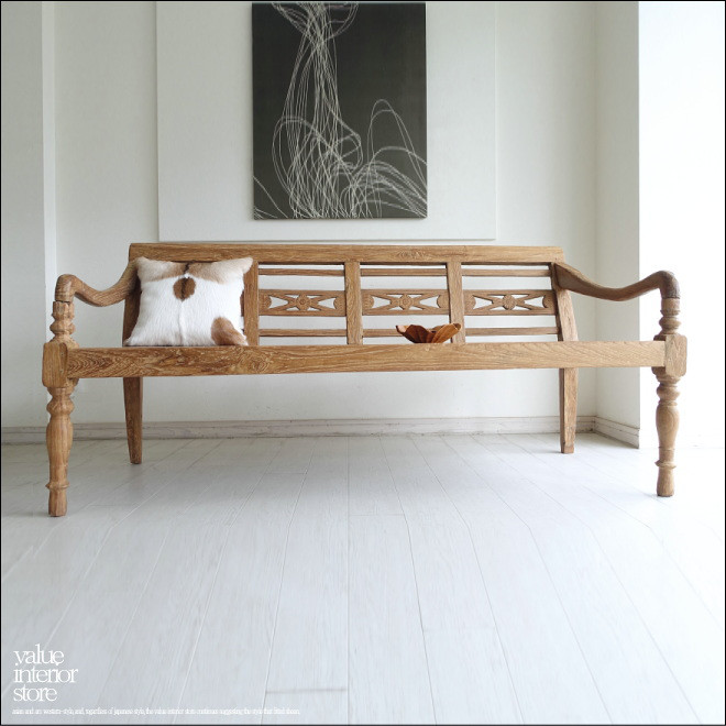 チーク無垢材 ヴィンテージソファBolt /N 長椅子 3人掛け トリプルソファ ソファー ベンチ アンティーク 一点物