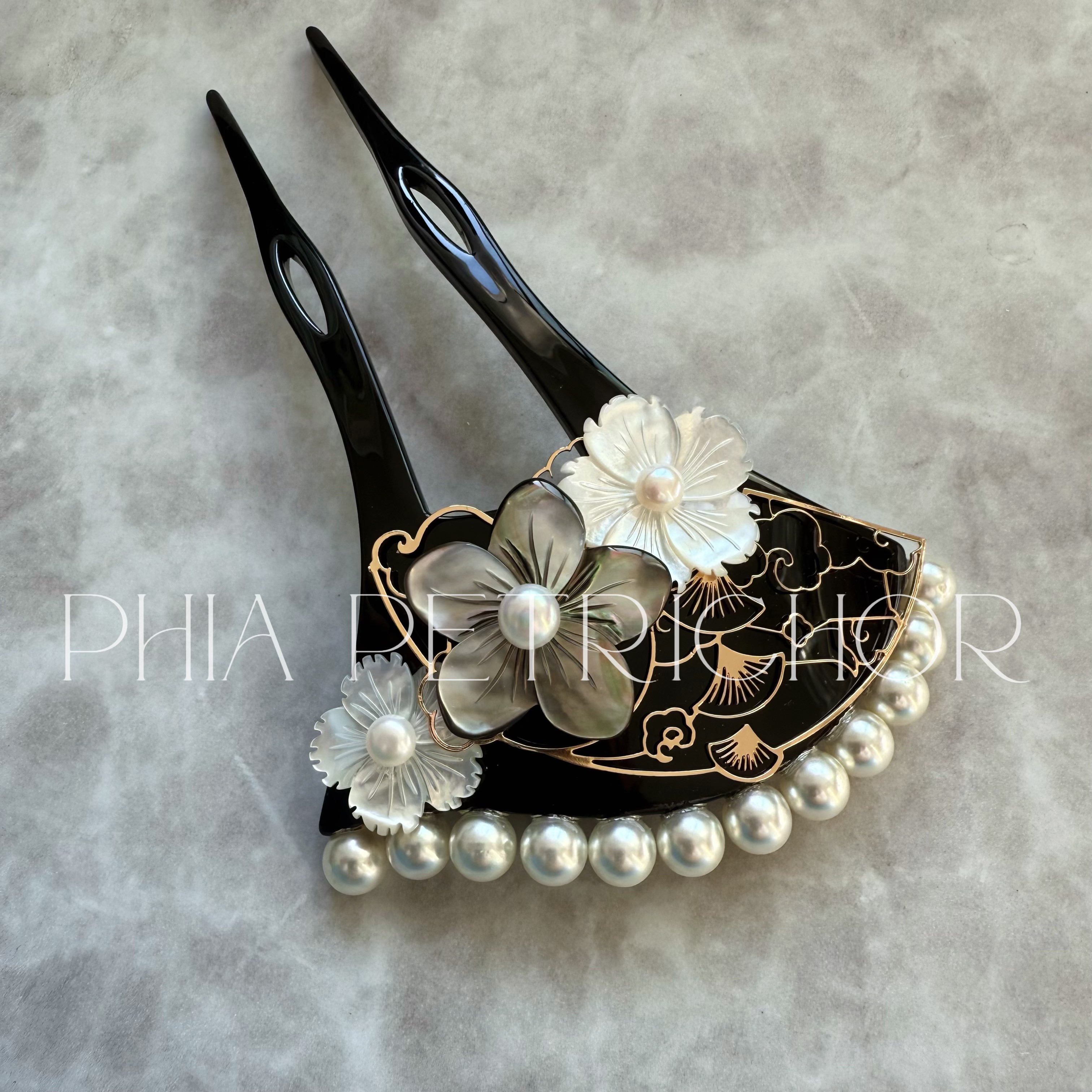 簪 和 K24GP 桜 かんざし バチ型 パール 簪 着物 髪飾り 留袖 着物 成人式 結婚式 卒業式