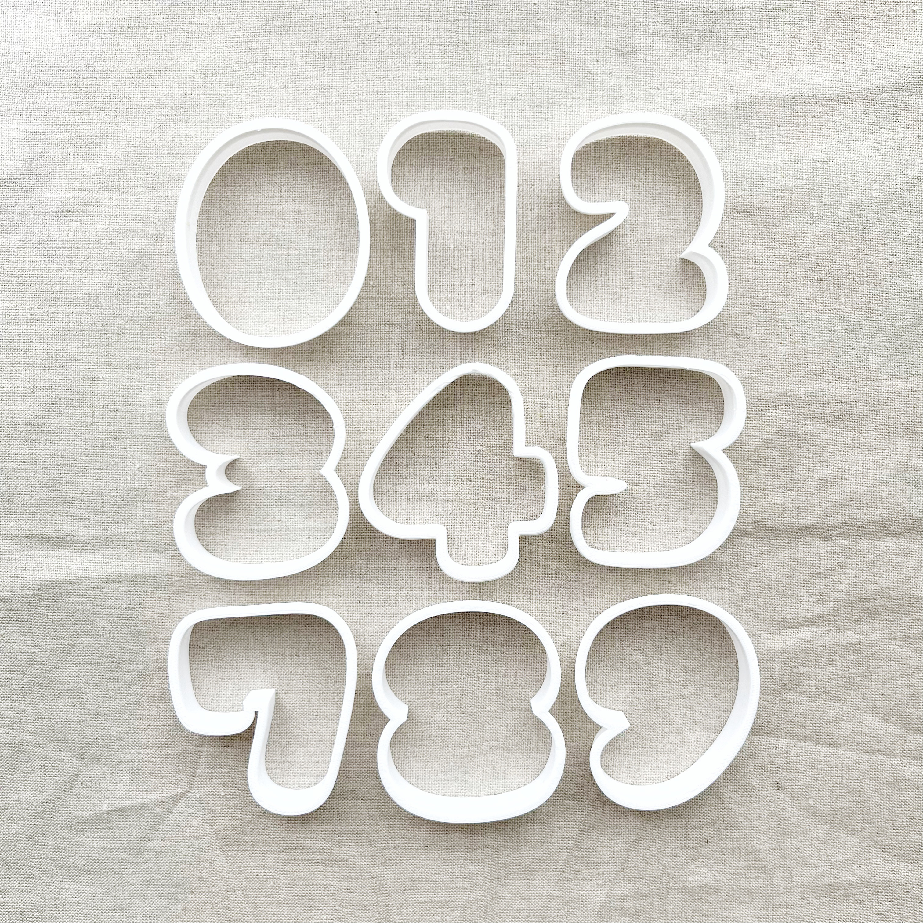 【まん丸数字型（縦6.0㎝）セット】クッキー型、クッキーカッター｜詳細画像