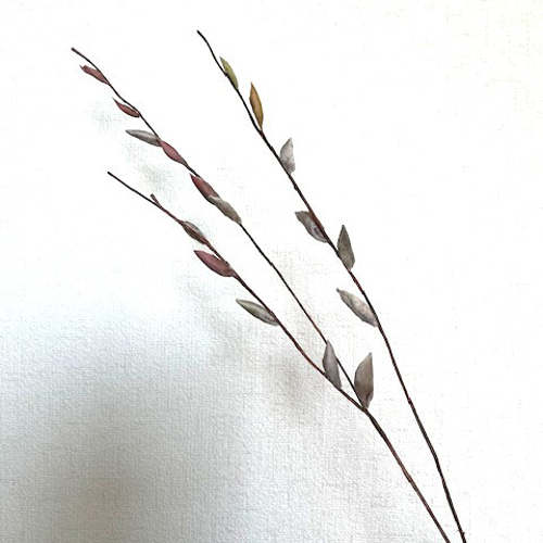 手染め花・布花 ねこやなぎ2枝② 早春の和洋空間のインテリアなどに