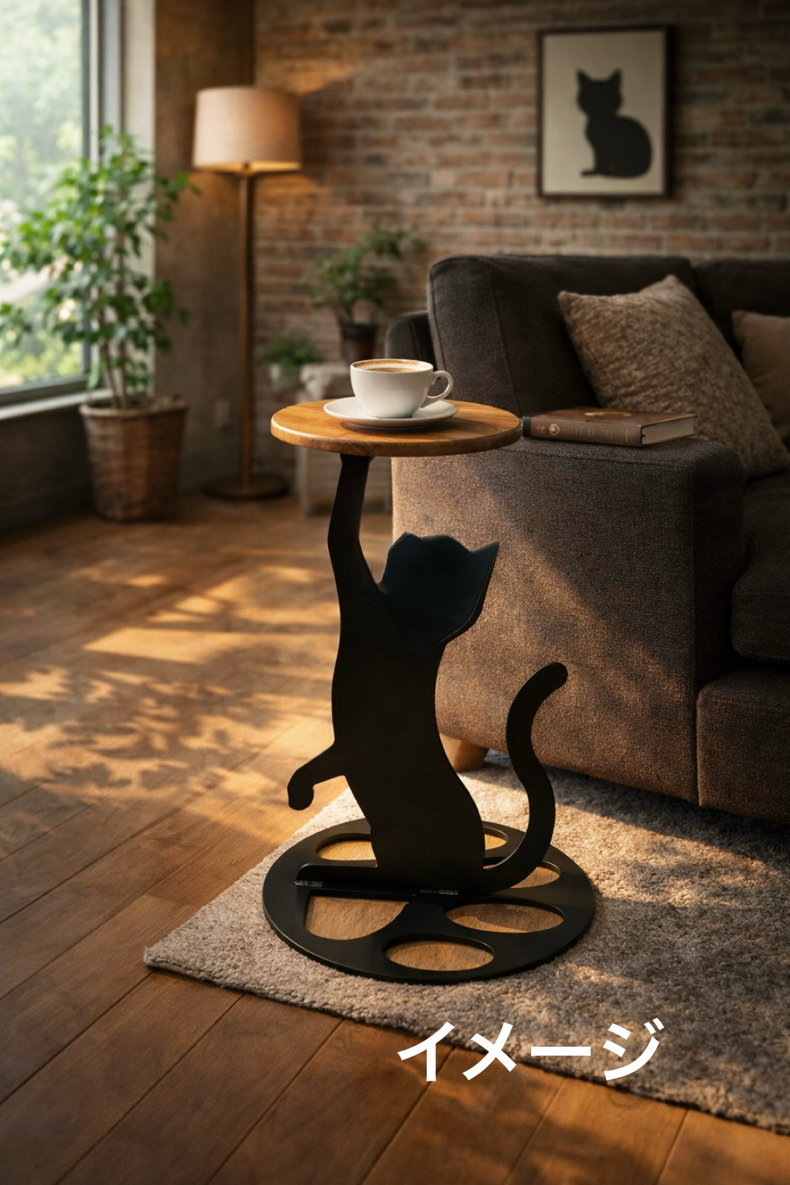 ⭐︎スチール サイドテーブル(欲しい)  猫　シルエット　家具　インテリア　雑貨