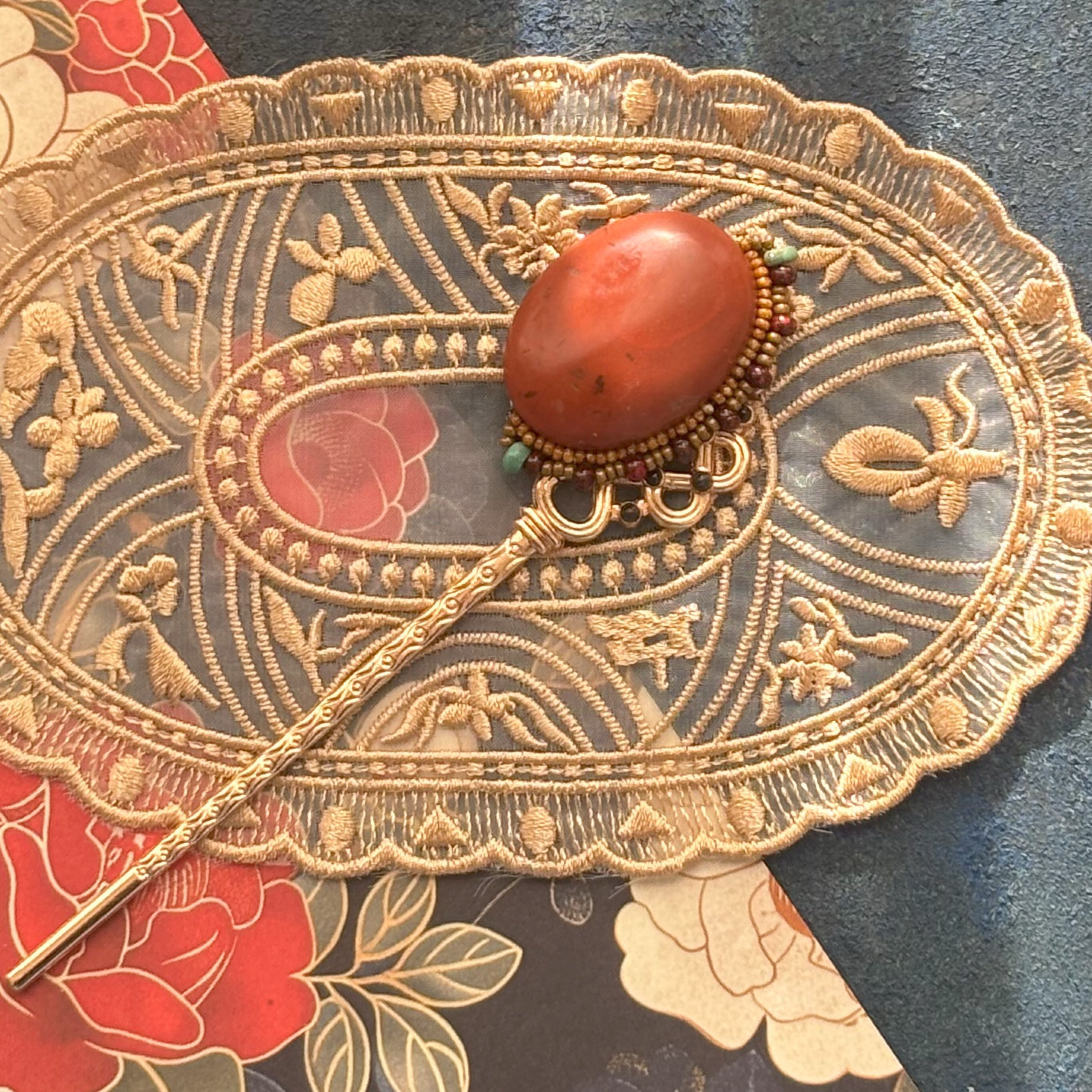 大正浪漫　ジャスパーの簪