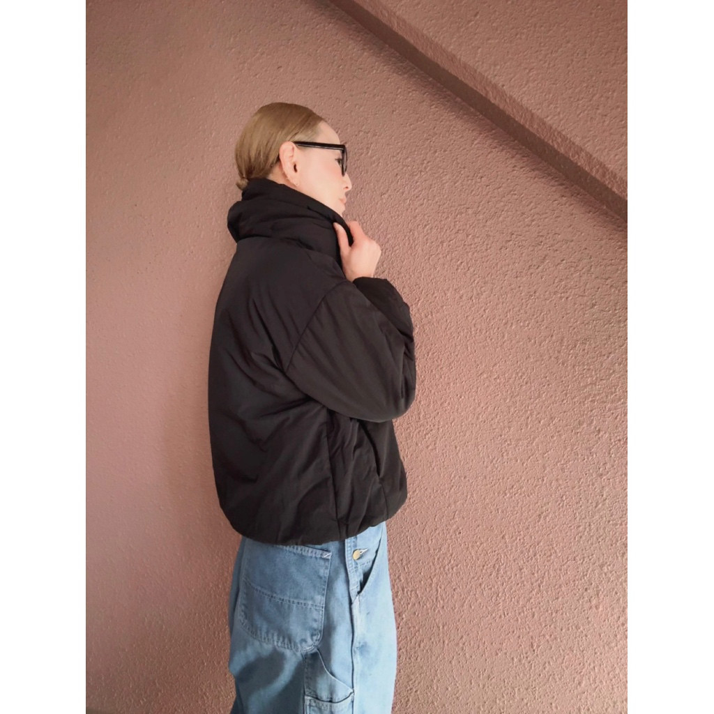 2色有❤️長さ選べる❤️超軽量＆超あったか❤️もこもこ優秀アウター❤️中綿入り❤️襟は2way❤️BLACK＆IVORY