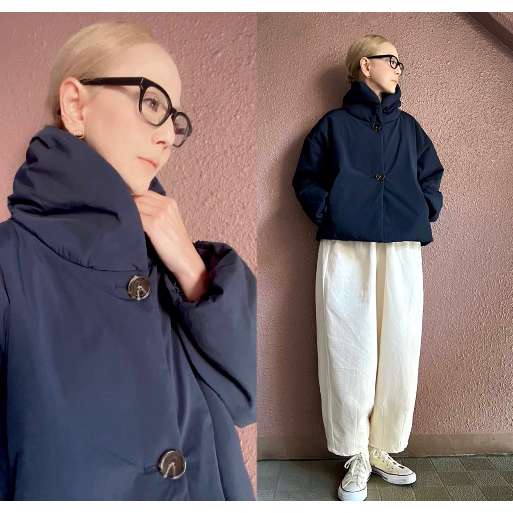 2色有❤️長さ選べる❤️超軽量＆超あったか❤️もこもこ優秀アウター❤️中綿入り❤️襟は2way❤️BLACK＆IVORY