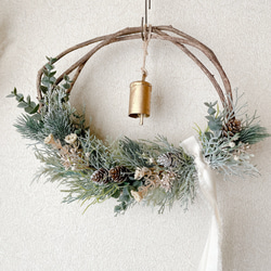 クリスマスガーランド 横長スワッグ ドライフラワー スワッグ 冬