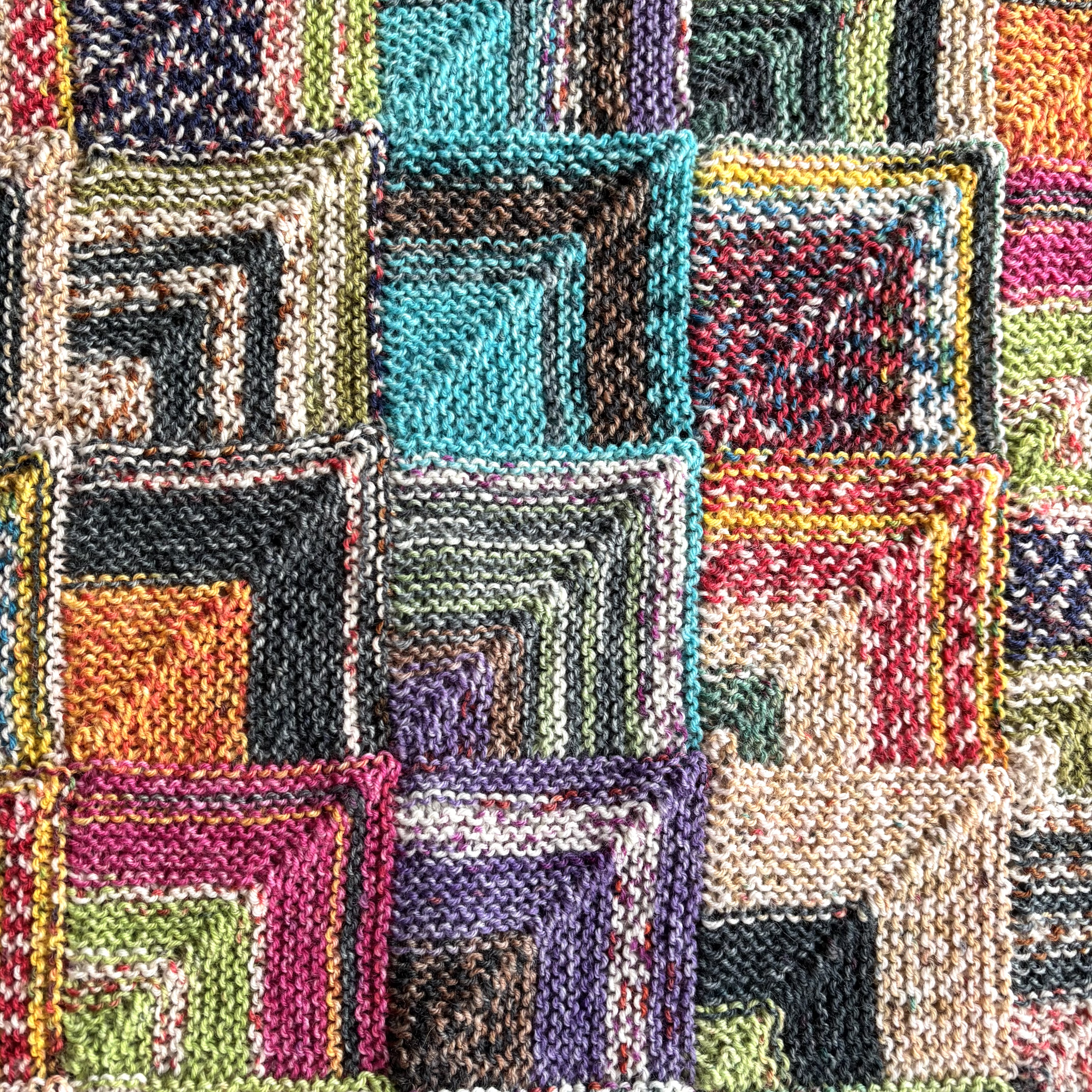 ドミノ編みのブランケット ひざ掛け　おくるみ 手編み　OPAL