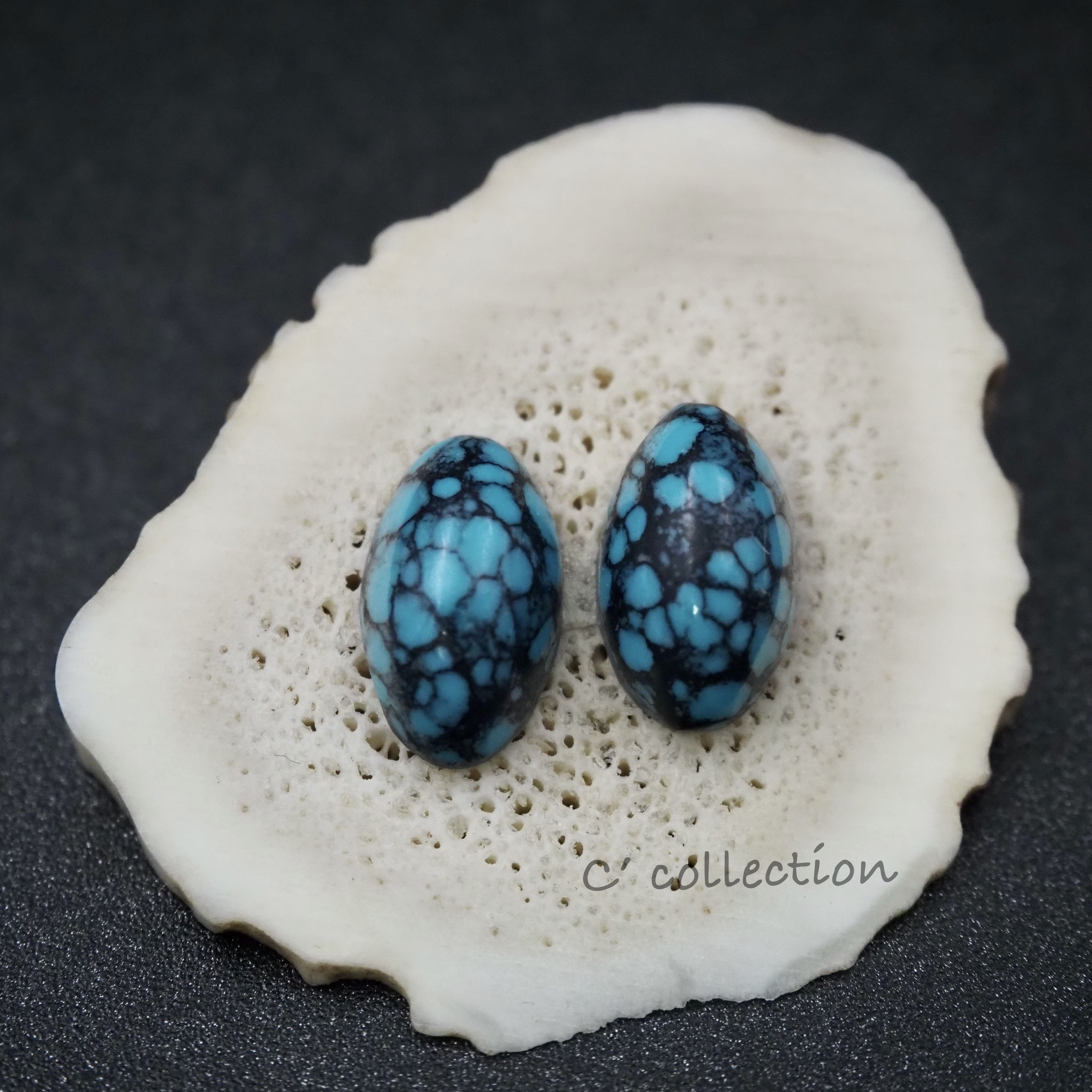 Pair Cloud Mt. Turquoise クラウドマウンテンターコイズ CM-08 ペア ルース 天然石