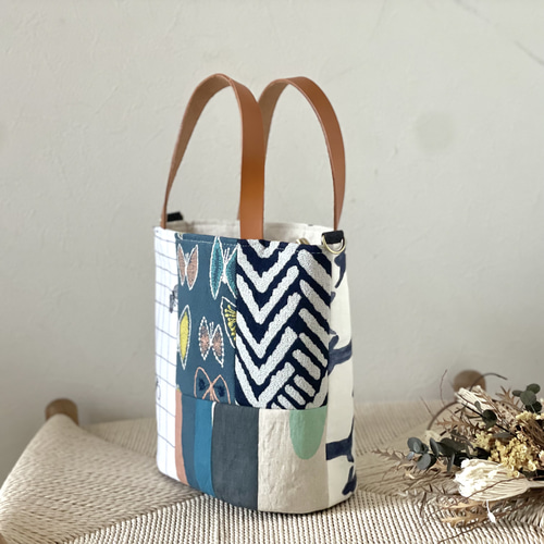 ⚮̈ミナペルホネン パッチトートG 楕円底トート トートバッグ