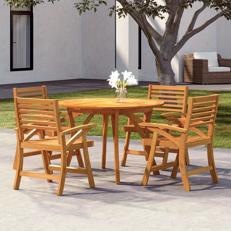 ダイニングセット 家具 テーブル ダイニングテーブル 椅子 5点 屋外 ガーデニング 無垢 アカシア材 屋外 セット