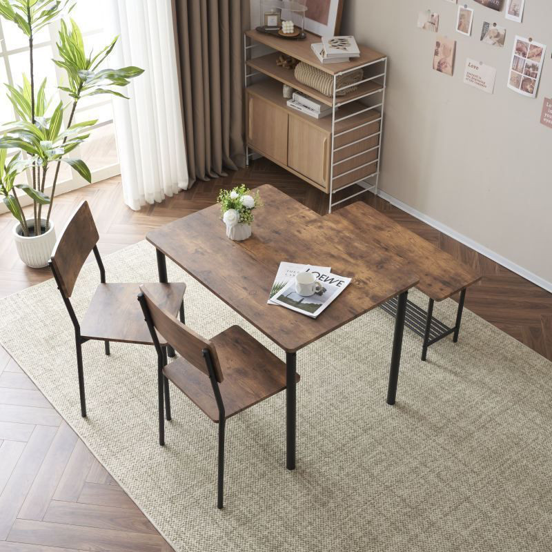 ダイニングテーブルセット テーブル ダイニングテーブル 4人掛け 4点セット 食卓セット スチール製 テーブル チェア