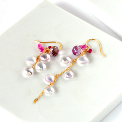 14kgf/グリーンオニキスデュードロップxアメジストピアス ピアス