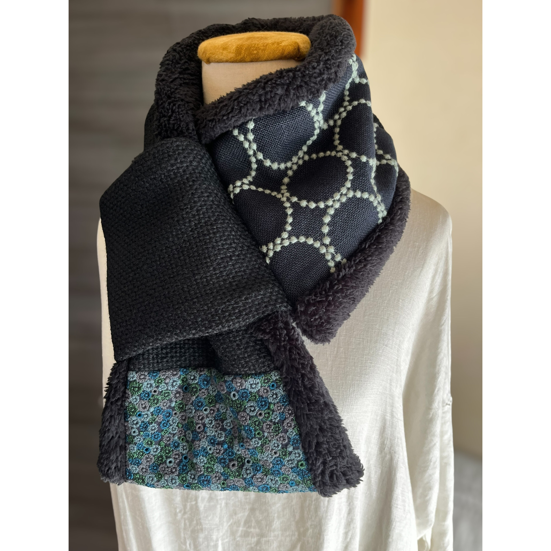 【マフラータイプ】skyful・tambourineのネックウォーマー  ミナペルホネン生地使用