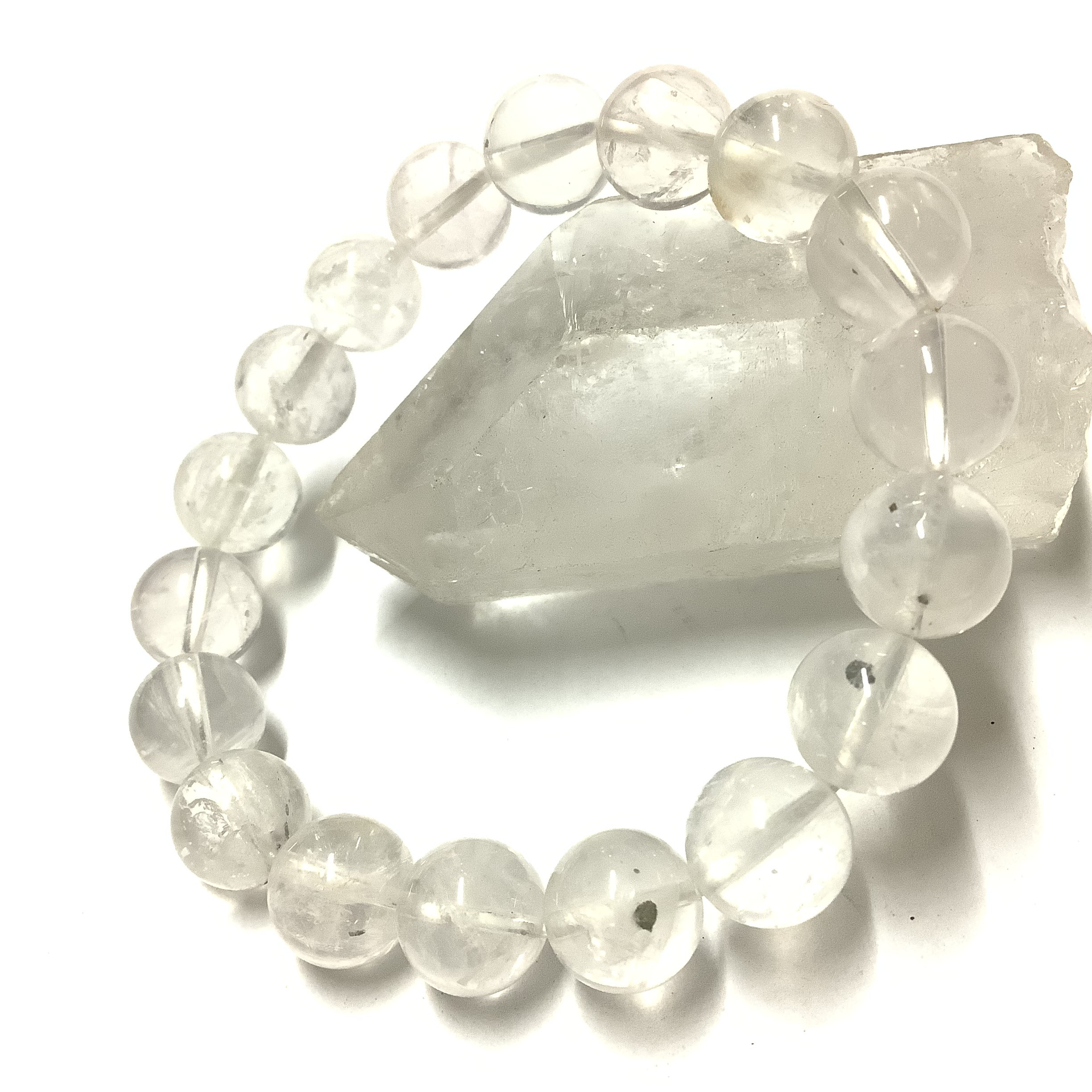 一点物☆精神的な安定と癒し 身に付けるお守り ヒーリングストーン 天然石 マイカインクォーツ ブレスレット ①