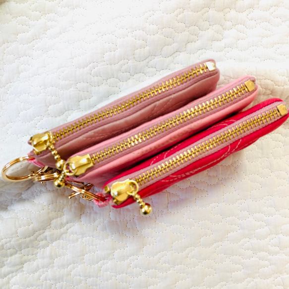 kumasan コインケース　H9W12.5 くまキルト　小銭入れ　小物入れ　ミニポーチ　可愛い　キーホルダー 3枚目の画像