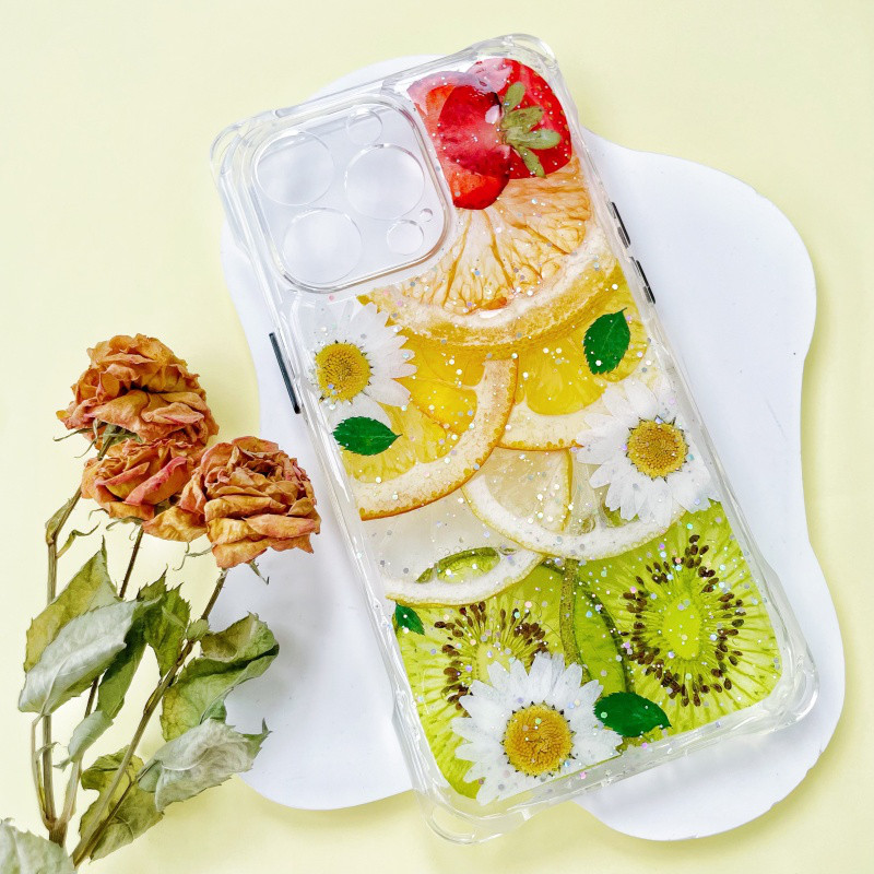 四隅にショルダーホール付き、押しフルーツスマホケース、レモン、いちご、iPhone全機種対応、手帳型、iPhone17