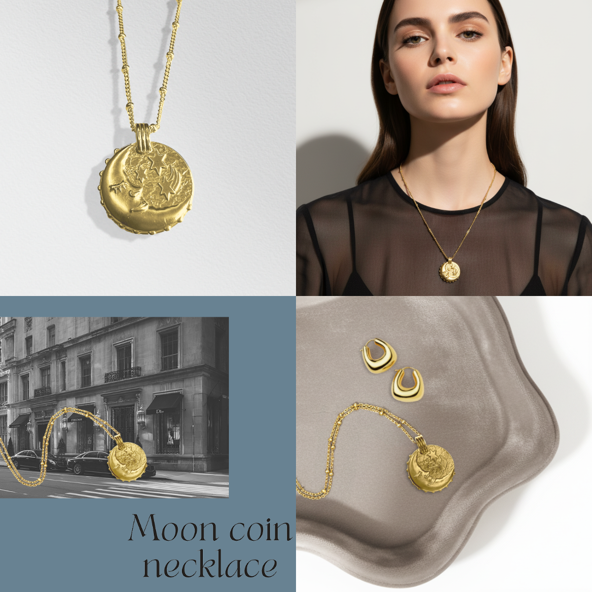 【受注販売】Moon coin necklace - ムーンコインネックレス