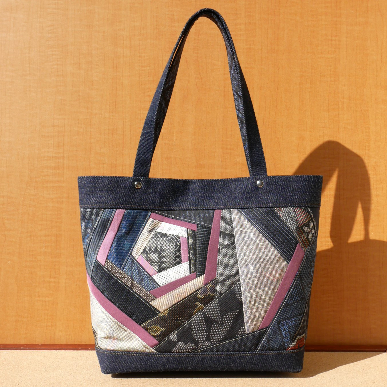 トートバッグ　Mサイズ　大島紬パッチワーク
