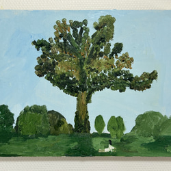 絵画　油絵　原画　木のある風景　風景画　Ｆ8サイズ　Ｓ.I 大木 油絵、原画一点物 風景画 絵画 石黒 静 通販 20086549｜Creema