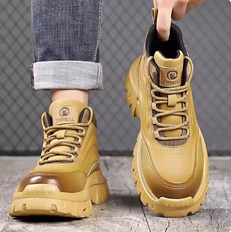 マーチンブーツメンズ2026冬新作本革アウトドアイエローブーツトレンドレトロな百合工装ブーツメンズシューズ