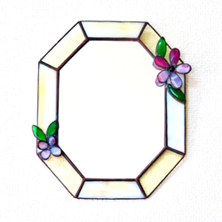 ミモザの八角形の鏡 (20size/max21） ステンドグラス ドレッサー