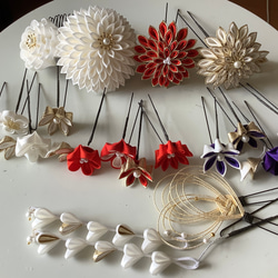 みさっこ様オーダー品 つまみ細工の髪飾り かんざし 百福堂momofukudou