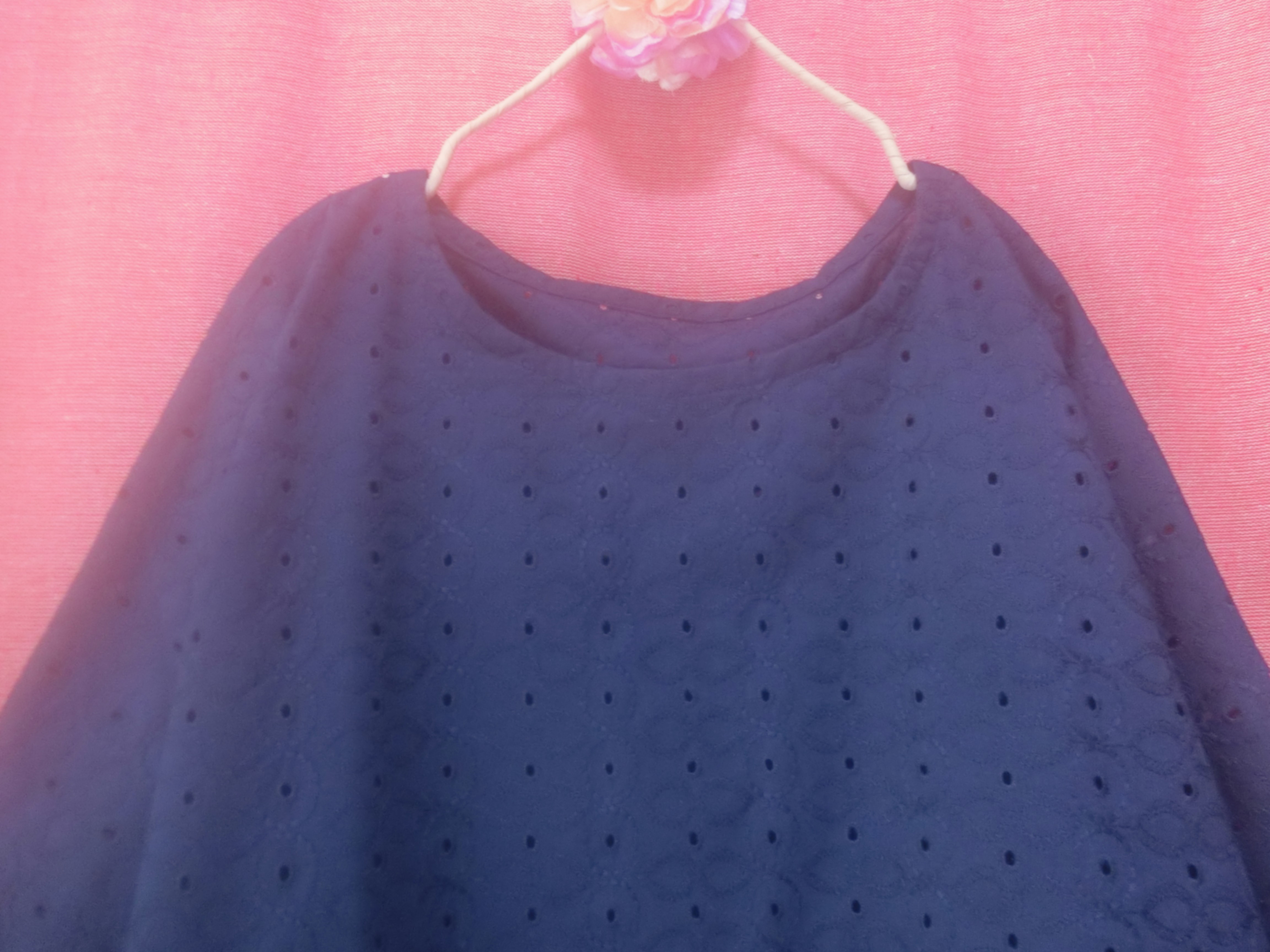 【秋の新作】リーフ＆サークル総刺繍 ゆったりワンピース mix