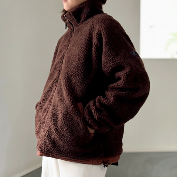 【リバーシブル】防風撥水ナイロン × あったかフリースブルゾン (ユニセックス)【5色展開】『2025新作』 15枚目の画像