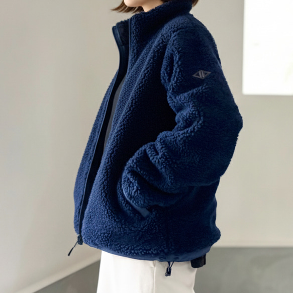 【リバーシブル】防風撥水ナイロン × あったかフリースブルゾン (ユニセックス)【5色展開】『2025新作』 12枚目の画像