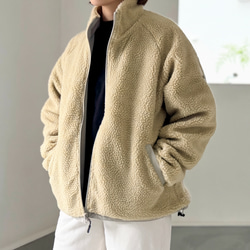 【リバーシブル】防風撥水ナイロン × あったかフリースブルゾン (ユニセックス)【5色展開】『2025新作』 3枚目の画像