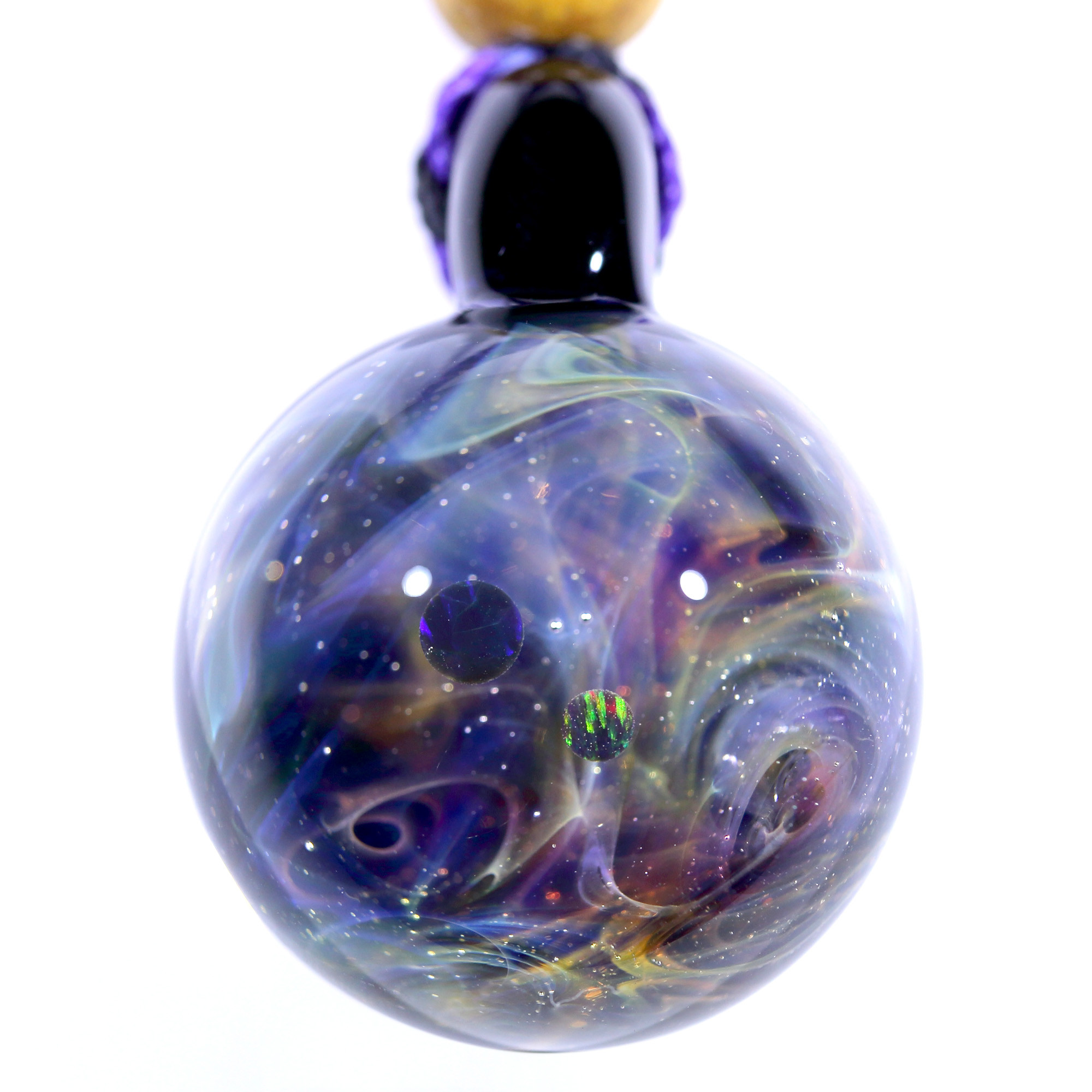 宇宙ガラスペンダント (29mｍ 星雲状銀河） no.P151