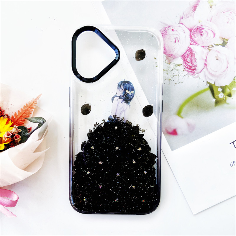 千鳥草、押し花ケース、iphoneケース、iphone17、iphone16 、iphone15、グラデーション