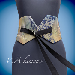 銀糸煌めく刺繍帯 サッシュベルト高級感抜群 刺繍帯 W55〜75cm 高級帯