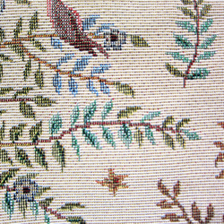 オランダ生地　空を飛べない鳥ミューかヤンバルクイナと小鳥田園風景のポーチ（L)　通帳入れ　コスメいれ　カード入れ　薬入れ 3枚目の画像