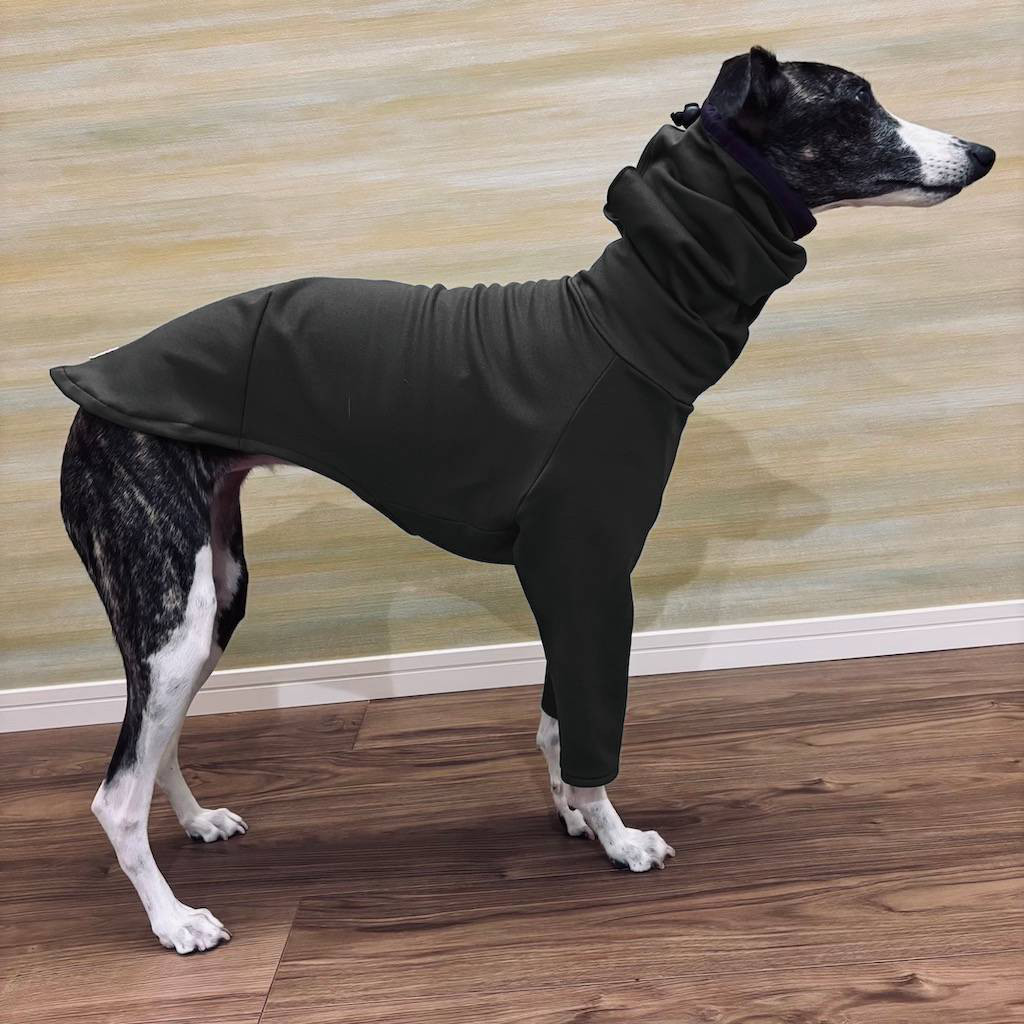 【受注制作】耳まで隠れるハイネックTシャツ（絞りあり）（チャコールグレー） 4,725円