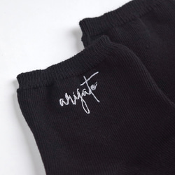 【2025新作】ミニ丈レディース 名入れ刺繍ソックス【ブラック】靴下 母の日 記念日 誕生日 クリスマス 4枚目の画像