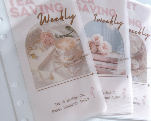 バインダー貯金 Saving リフィル A6サイズ 6枚 TeaTime 可愛い 大人