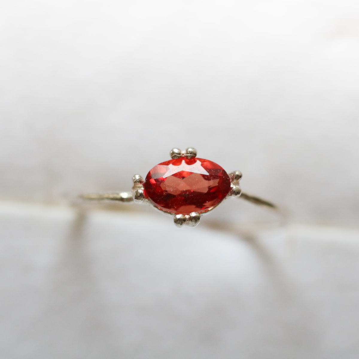 （一点もの・Silver925）アンデシンのシルバーリング（6×4mm,11.5号）